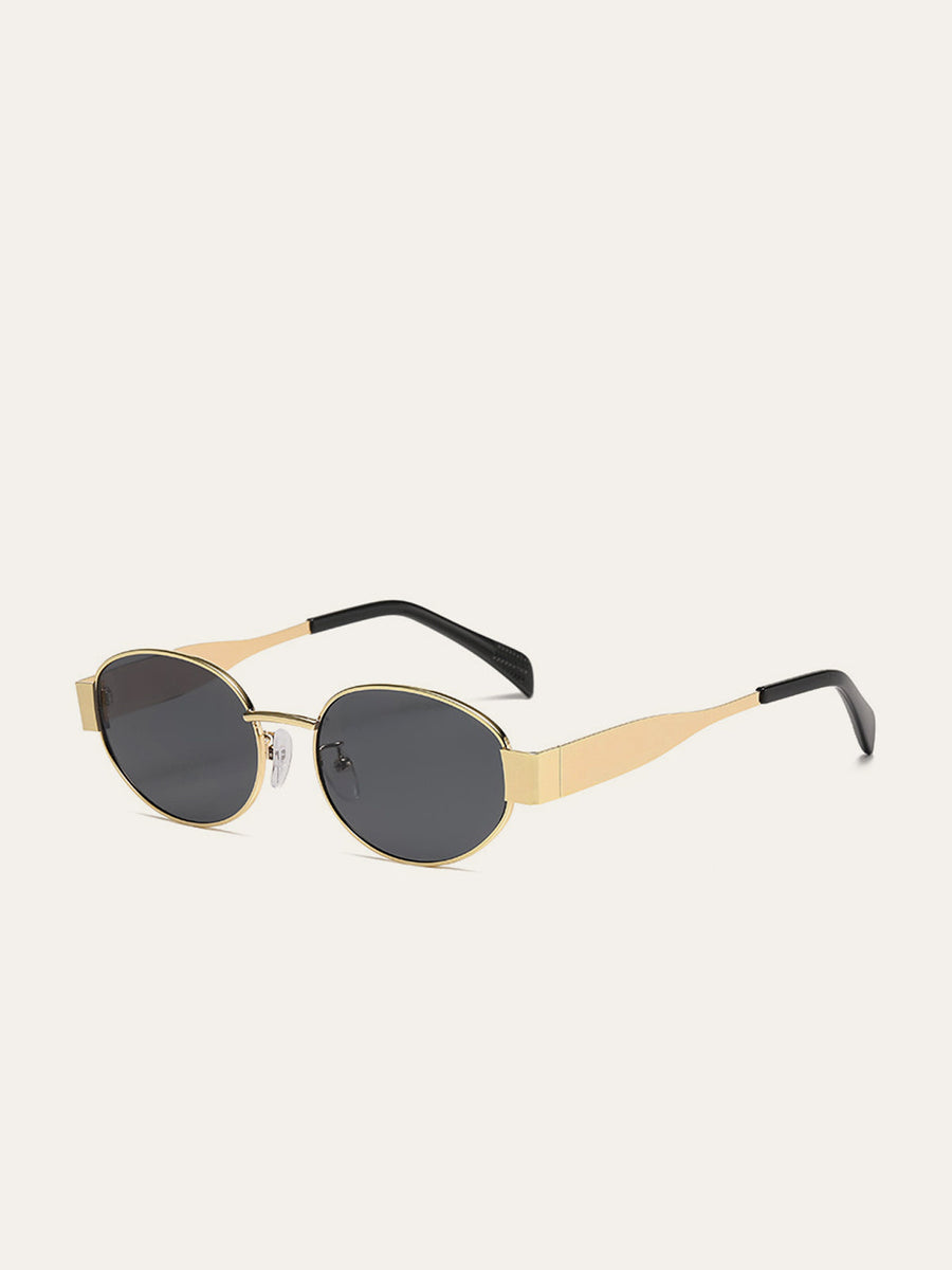 Oval Sonnenbrille mit Goldrand – Eleganter UV-Schutz Damenbrille
