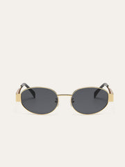Oval Sonnenbrille mit Goldrand – Eleganter UV-Schutz Damenbrille