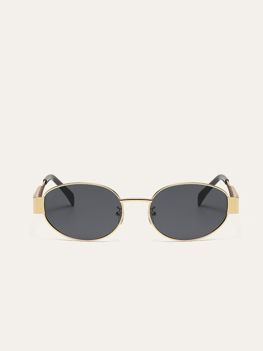 Oval Sonnenbrille mit Goldrand – Eleganter UV-Schutz Damenbrille
