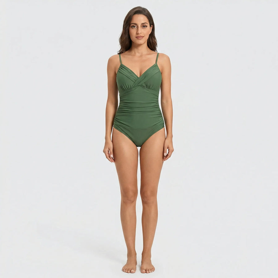 Badeanzug Damen | Raffung in der Taille & Figurformender Sitz