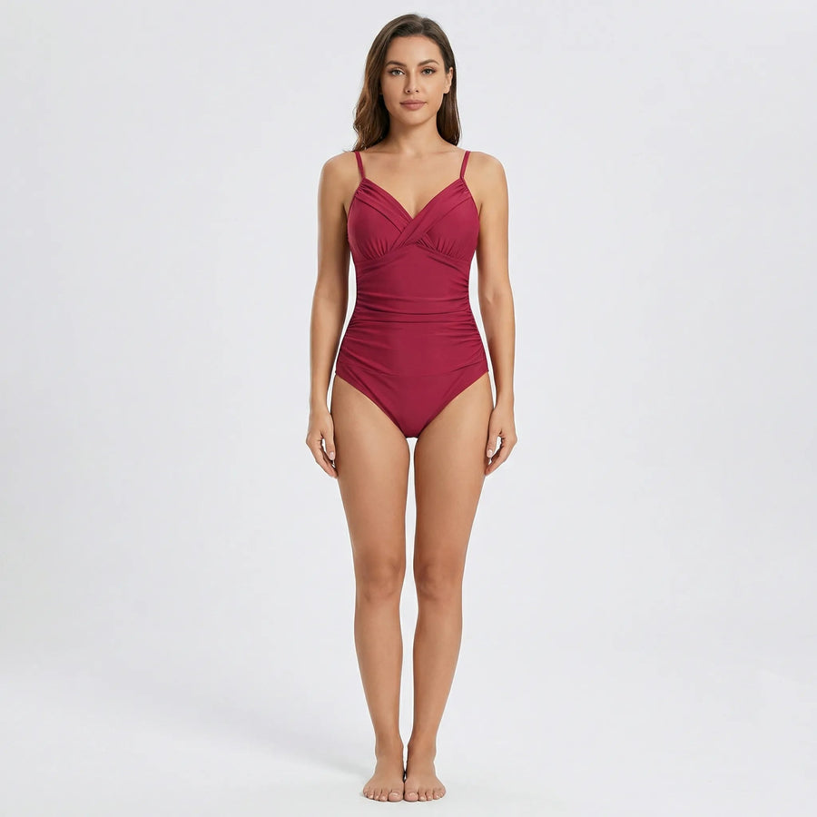 Badeanzug Damen | Raffung in der Taille & Figurformender Sitz