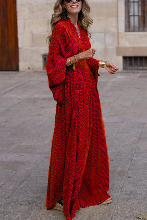 Balbina- Langes Maxikleid mit weiten Ärmeln