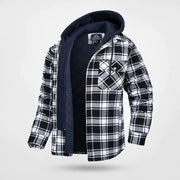 Herren Kapuzen Winterjacke | Kariertes Muster