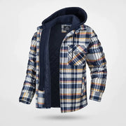 Herren Kapuzen Winterjacke | Kariertes Muster