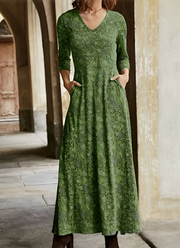 Emma | Stilvolles Maxikleid mit Retro-Muster