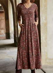 Emma | Stilvolles Maxikleid mit Retro-Muster