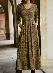 Emma | Stilvolles Maxikleid mit Retro-Muster