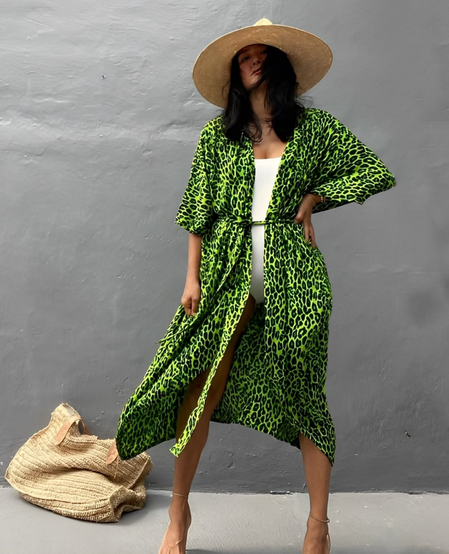 Resort Leinen Beach Kimono – Damen Leichter Strand‑Cover‑Up