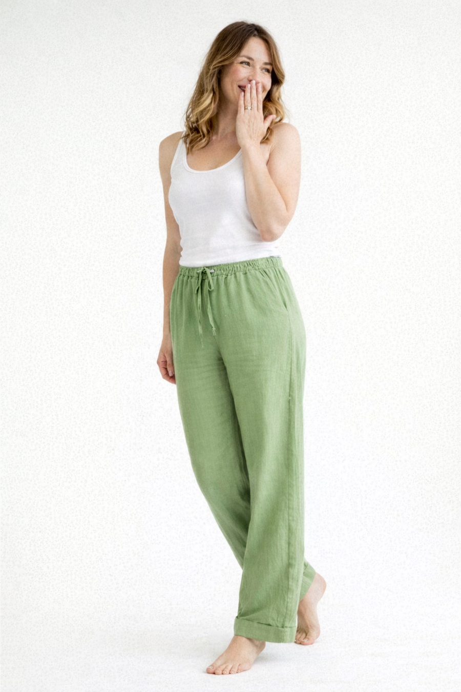 Pantaloni a vita alta comodi da donna | Taglio ampio