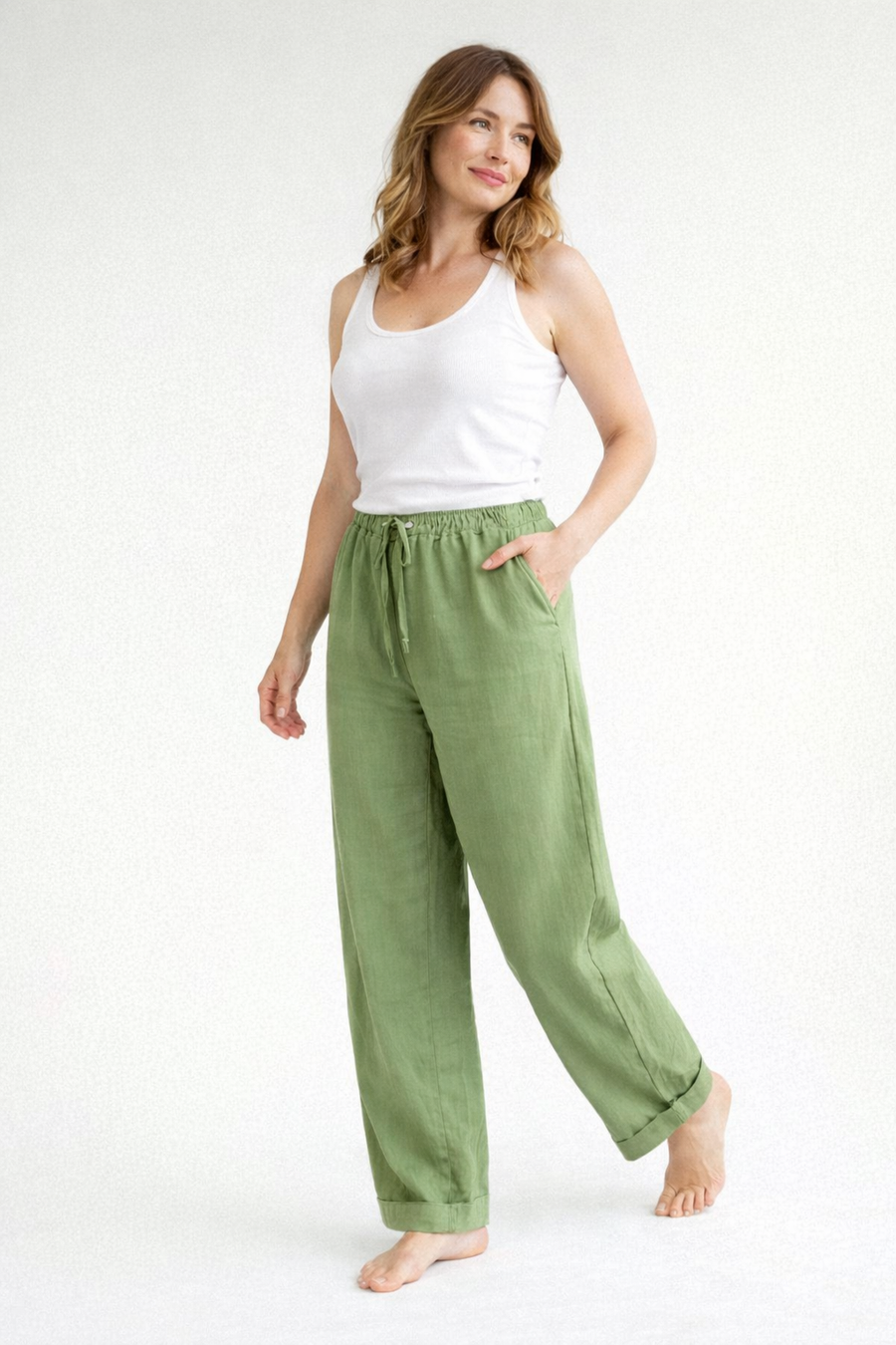 Pantaloni a vita alta comodi da donna | Taglio ampio