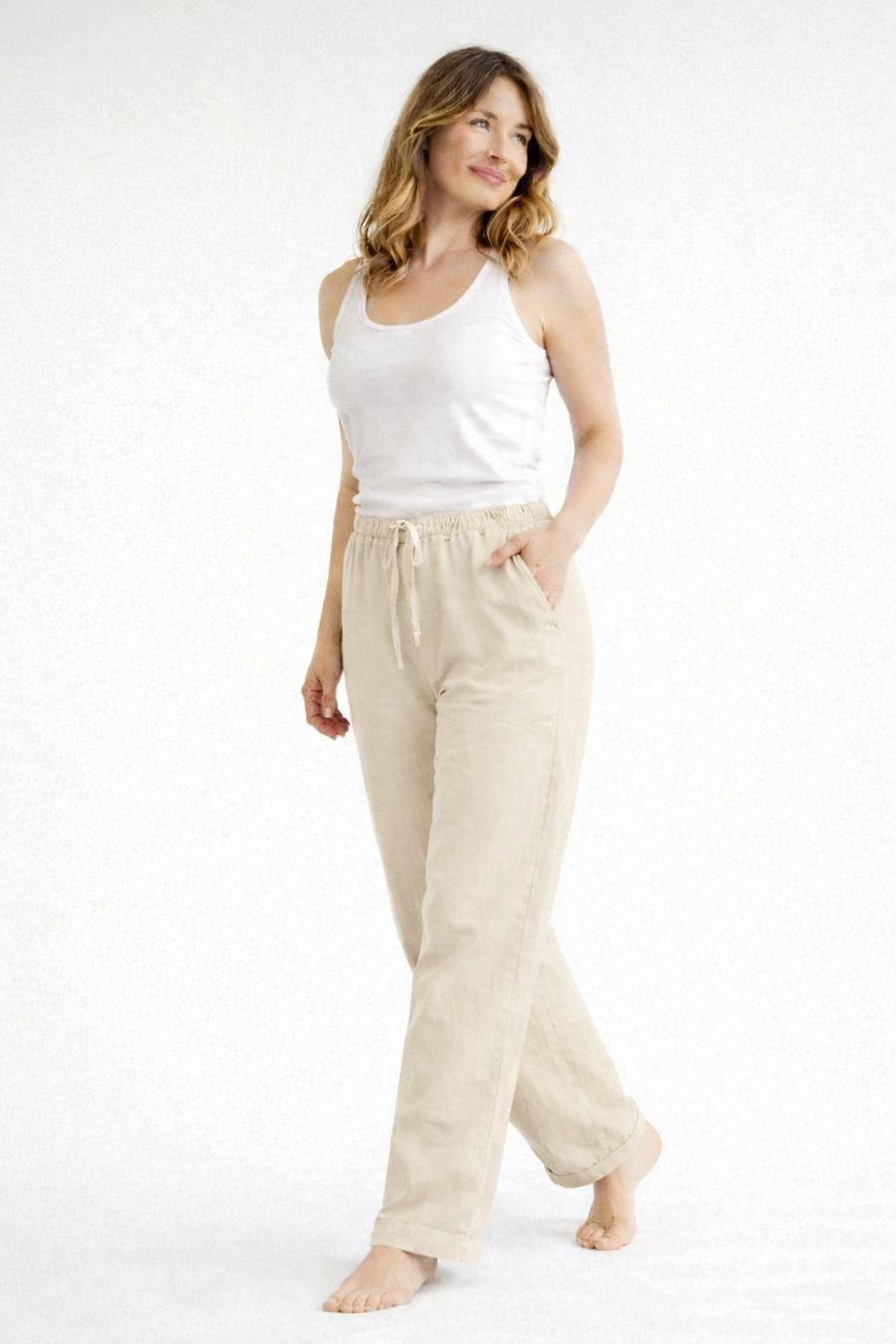 Pantaloni a vita alta comodi da donna | Taglio ampio