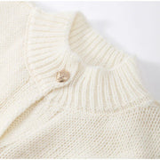Bequeme Strickjacke mit Geripptem Ausschnitt