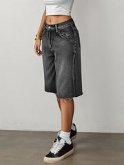 Bermuda Jeans Shorts Damen High Waist