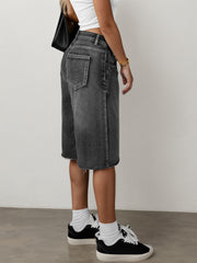 Bermuda Jeans Shorts Damen High Waist