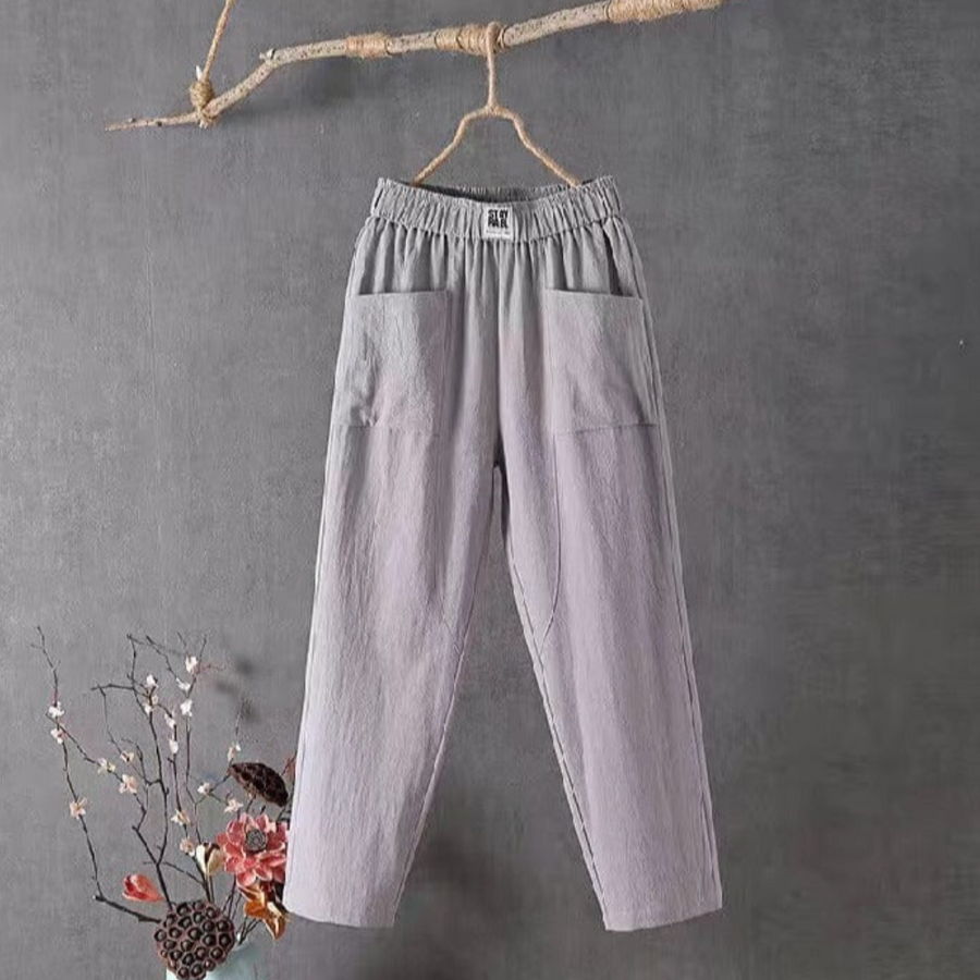 Heidi-Mode | Lässige Hose aus Baumwolle und Leinen mit Elastischem Bund
