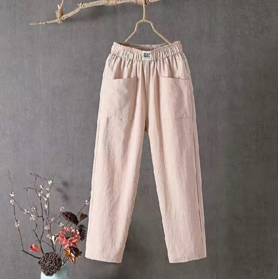 Heidi-Mode | Lässige Hose aus Baumwolle und Leinen mit Elastischem Bund