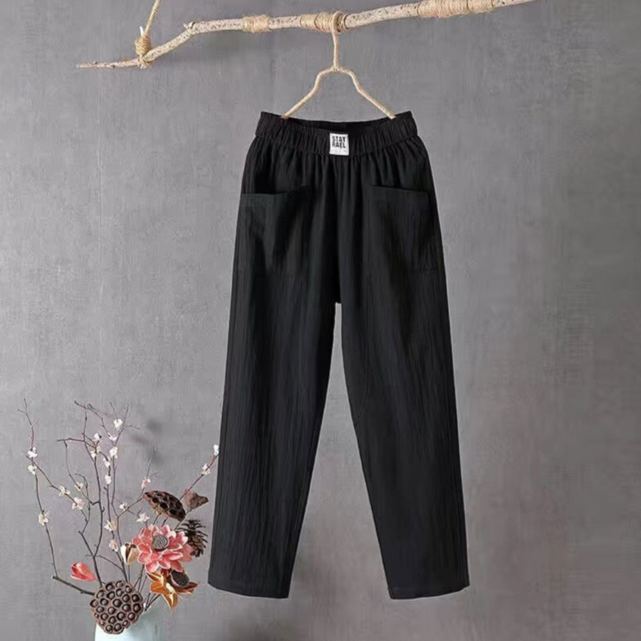 Heidi-Mode | Lässige Hose aus Baumwolle und Leinen mit Elastischem Bund
