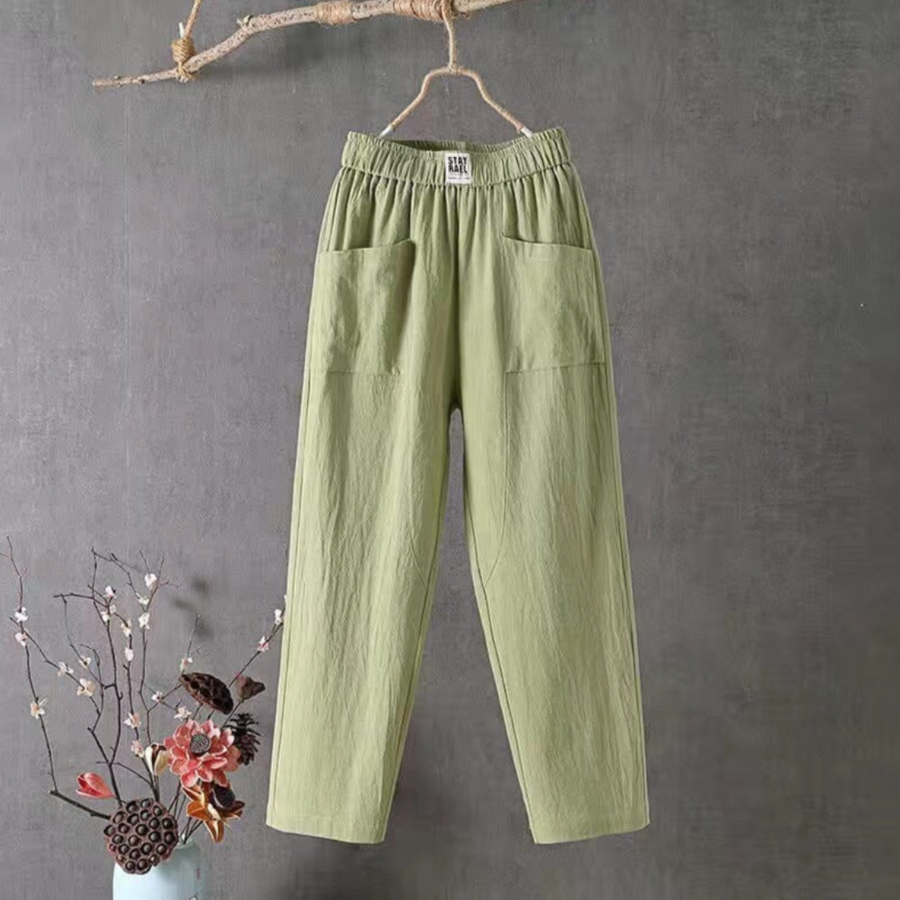 Heidi-Mode | Lässige Hose aus Baumwolle und Leinen mit Elastischem Bund