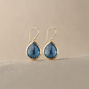 Orecchini a goccia di cristallo blu | Orecchini eleganti da donna