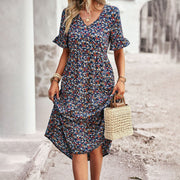 Midikleid mit V-Ausschnitt für Damen