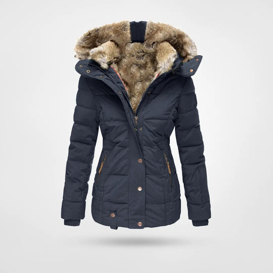 Winterjacke Damen Mit Kapuze | Wintermantel Gefüttert Mit Reißverschluss