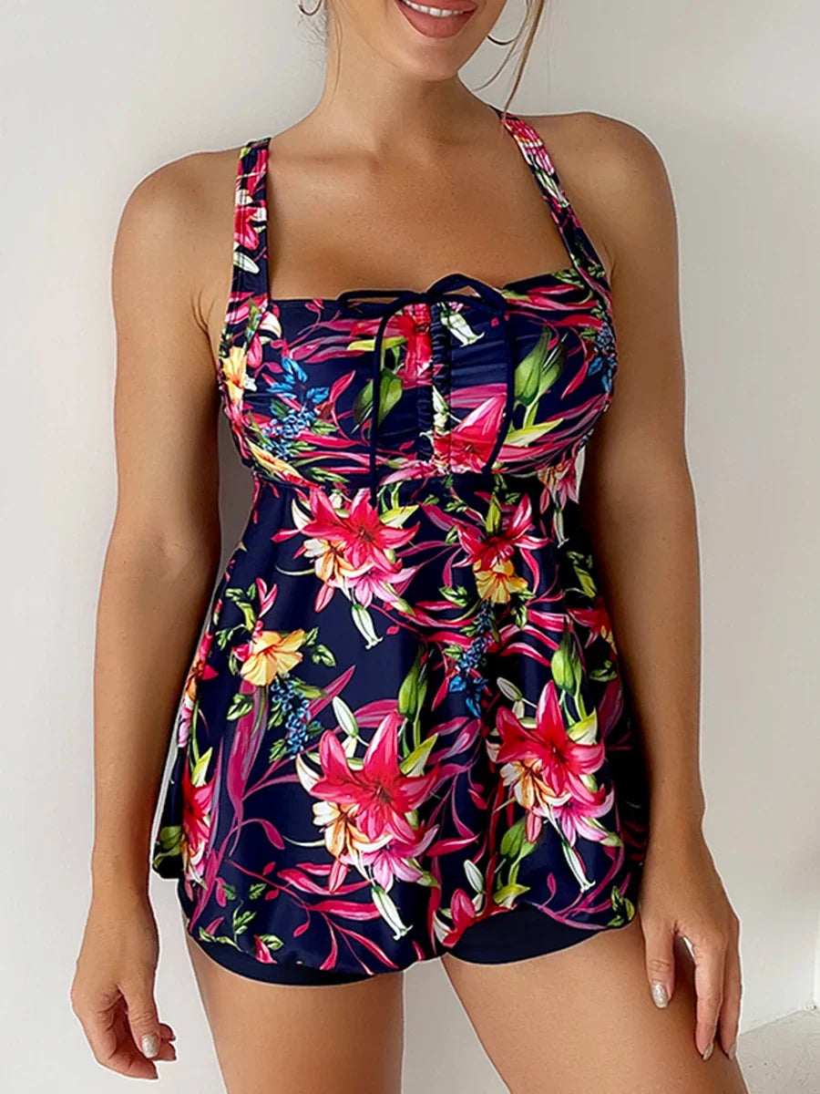 Set tankini con motivo floreale | Costume da bagno donna