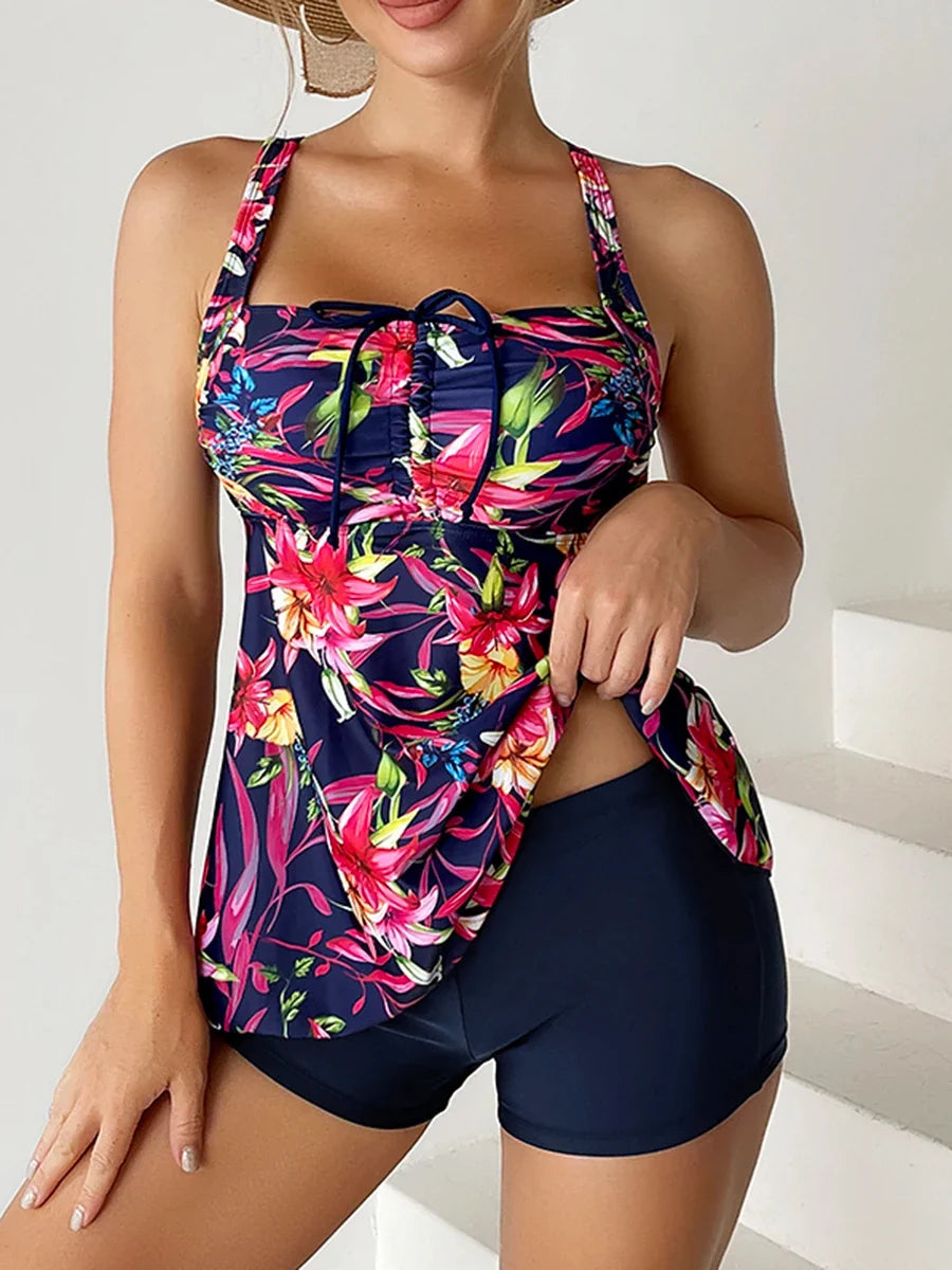 Set tankini con motivo floreale | Costume da bagno donna