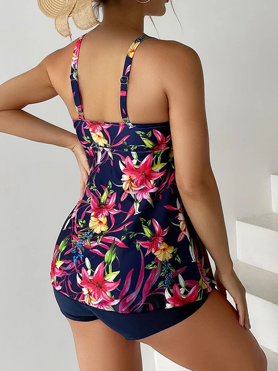 Set tankini con motivo floreale | Costume da bagno donna
