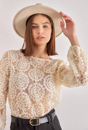 Sommer Top Damen | 3D Blumenapplikation & Festliches Design