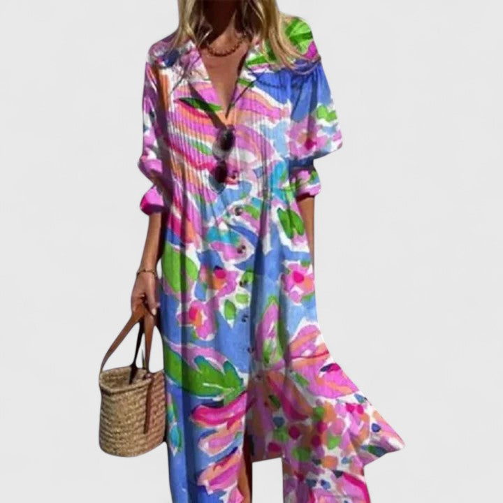Boho-Kleid Damen Bunt | Elegantes Festliches Kleid