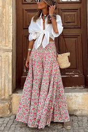 Boho Maxirock mit lebhaftem Blumendruck
