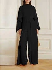 Heidi - Jumpsuit in Unifarbe mit weitem Bein