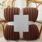 Breit gestreifte Flanell-Fleecedecke – warm für Herbst und Winter, ideal als Bettdecke oder Kuscheldecke