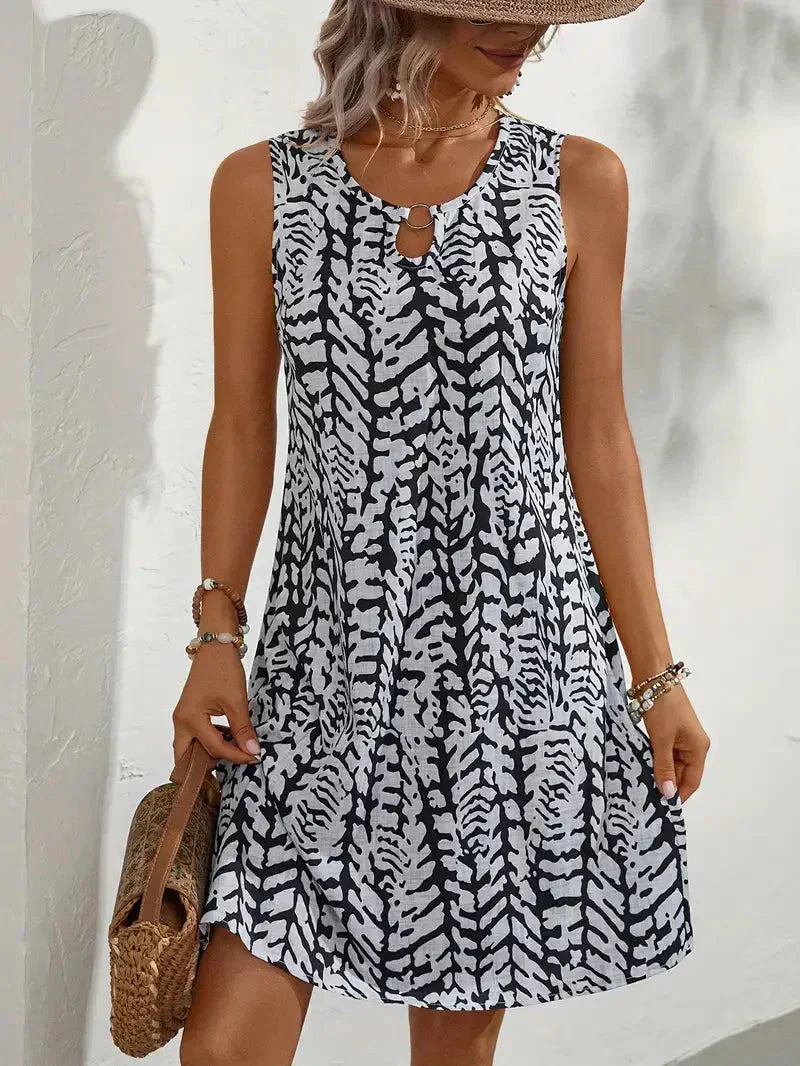 Buntes Ärmelloses Kleid für den Sommer