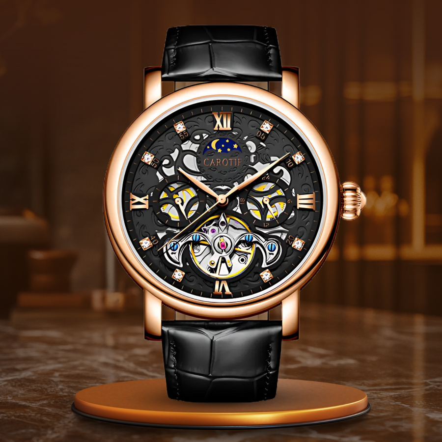 GERALD® MECHANISCHE AUTOMATIK-ARMBANDUHR AUS LERNCHE