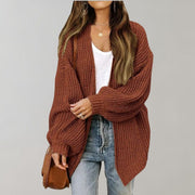 Übergroße Gestrickte Strickjacke Für Damen | Langer Ärmel