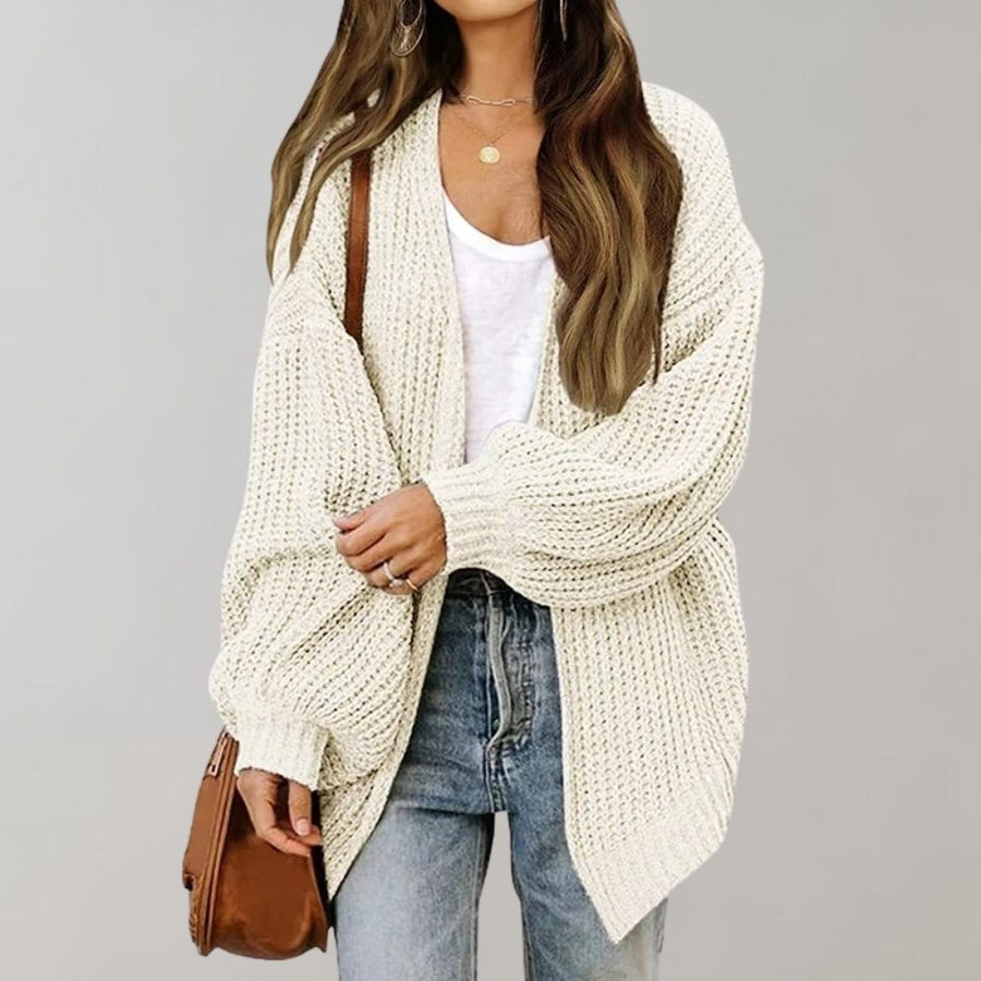 Übergroße Gestrickte Strickjacke Für Damen | Langer Ärmel