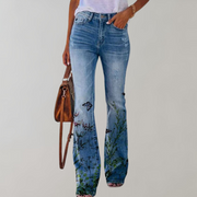 Lilly | Flared Jeans mit Blumenmuster