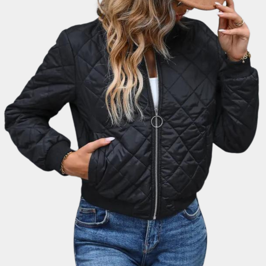 Gefütterte Damen Bomberjacke – Übergangsjacke mit Reißverschluss
