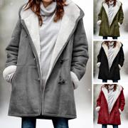 Warmer Damen Wintermantel mit Fleece-Futter – Modischer Mantel mit Kapuze, ideal für kalte Tage
