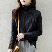 Carolin | Damen High-Neck Grobstrickpullover