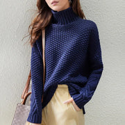 Carolin | Damen High-Neck Grobstrickpullover