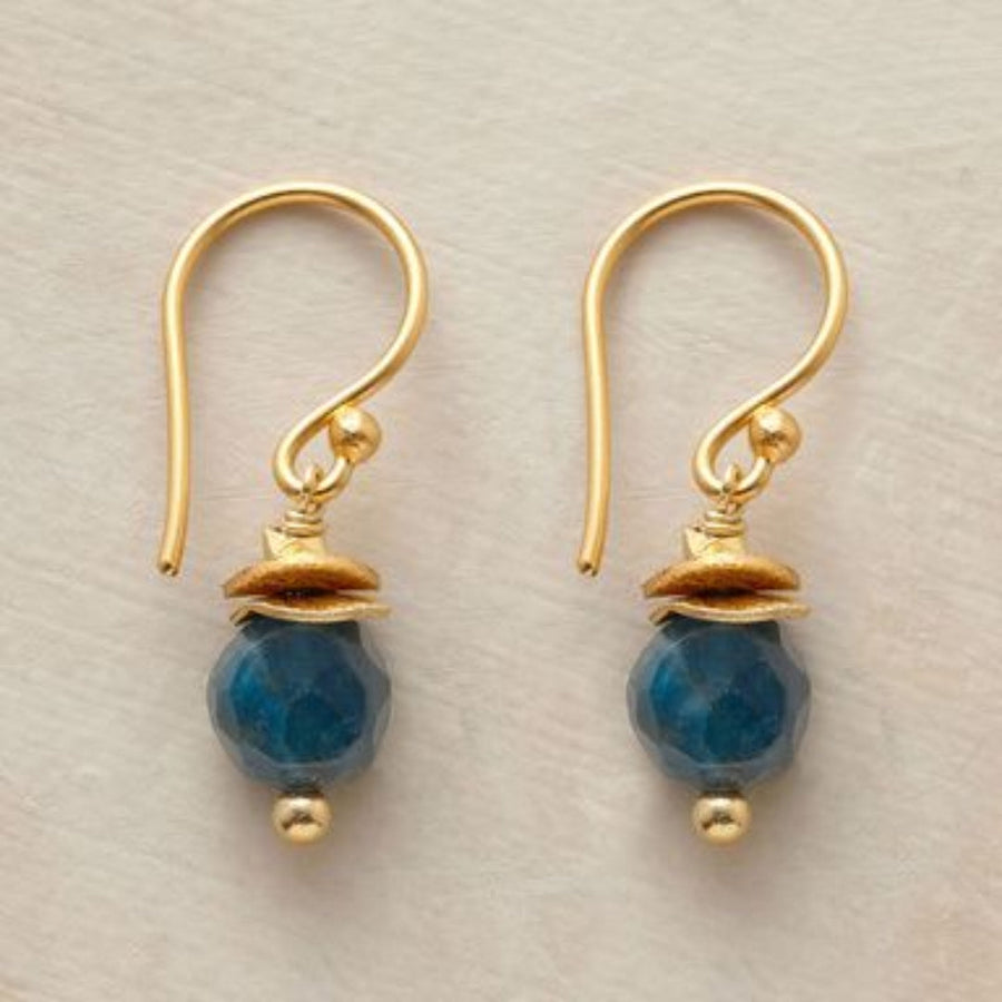 Vintage Blaue Laterne Goldene Ohrringe