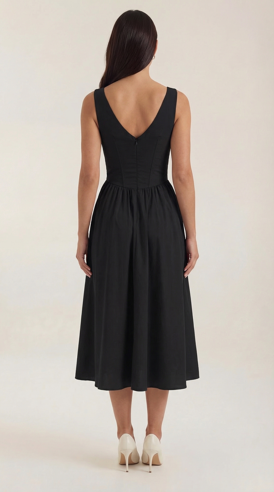 Vestito midi scollo a V Cassiopeia | Elegante abito estivo