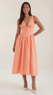Vestito midi scollo a V Cassiopeia | Elegante abito estivo