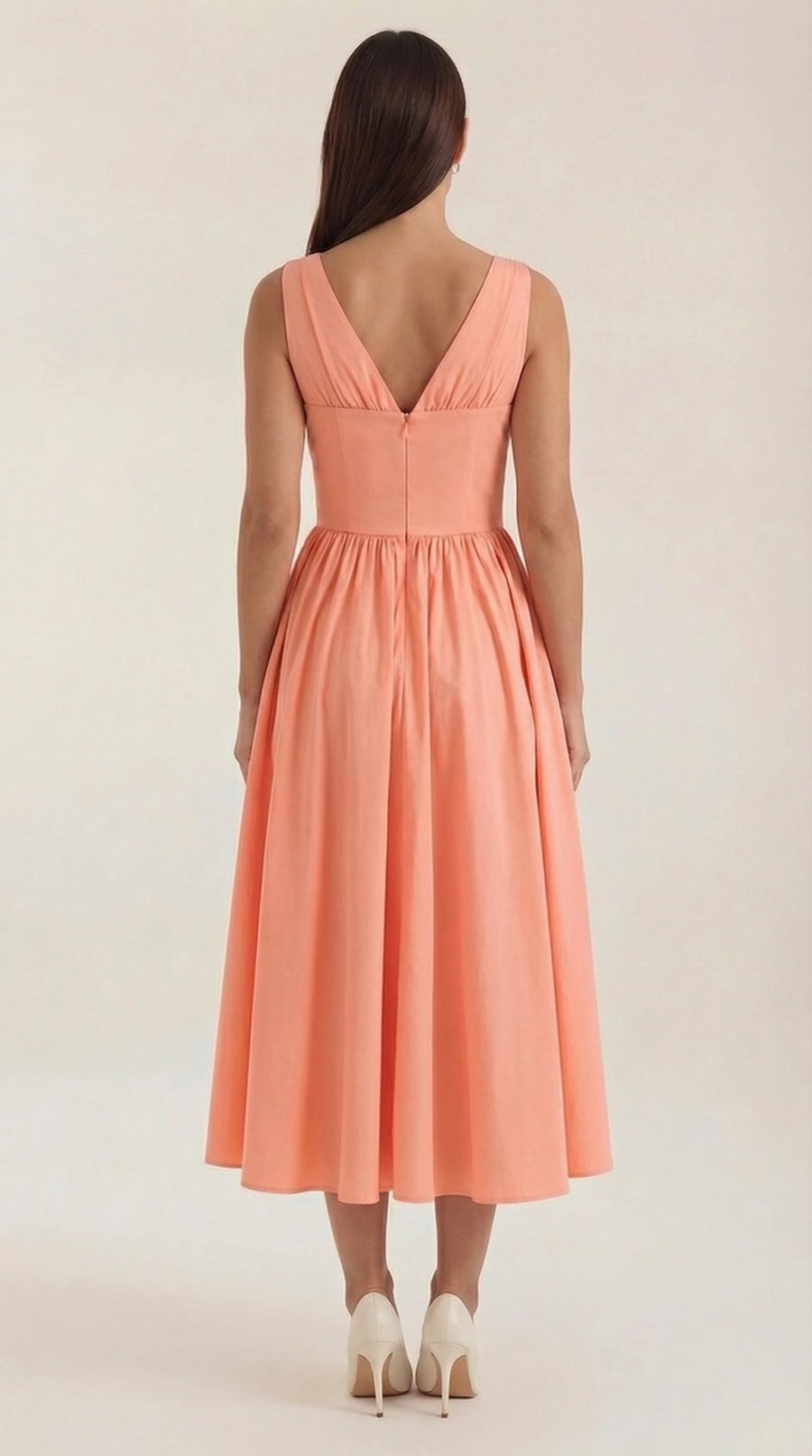 Vestito midi scollo a V Cassiopeia | Elegante abito estivo