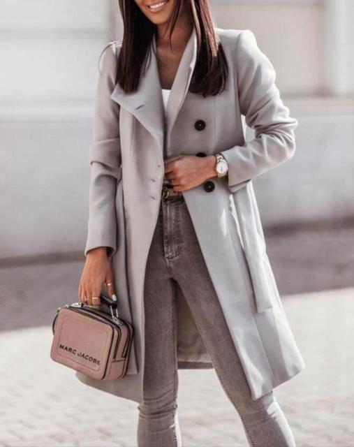 Elsa | Damen Stylischer Langer Steppmantel mit Kapuze