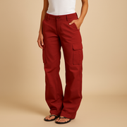 Damen-Cargohose mit hoher Taille
