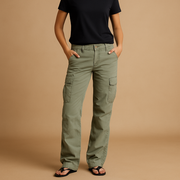 Damen-Cargohose mit hoher Taille