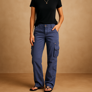 Damen-Cargohose mit hoher Taille